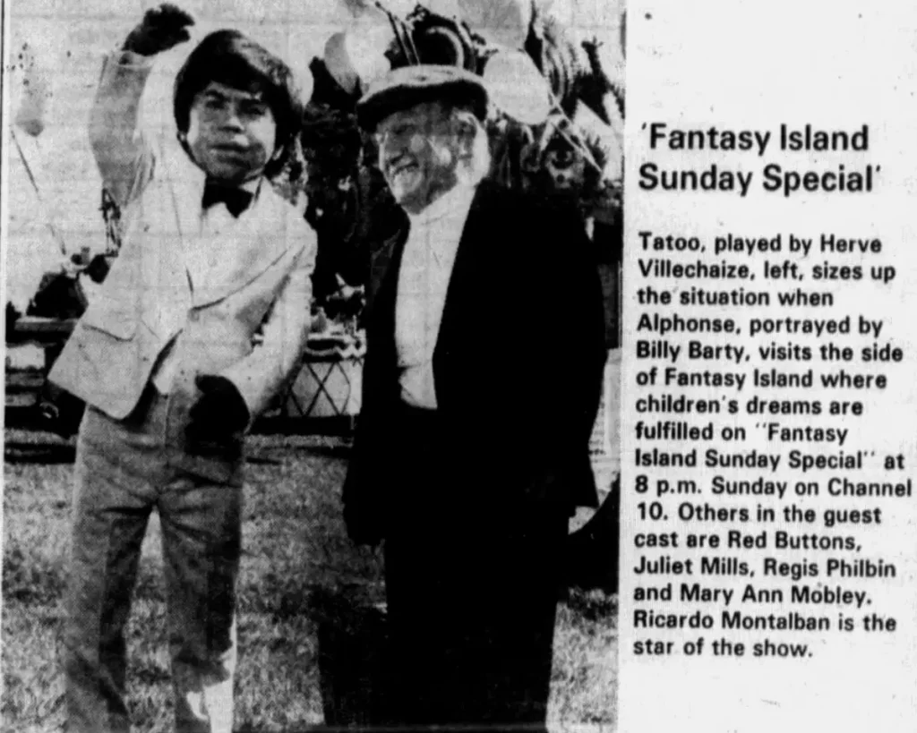 Fantasy Island Season 2 Episode Guide featuring a newspaper promo for Fantasy Island Sunday Special