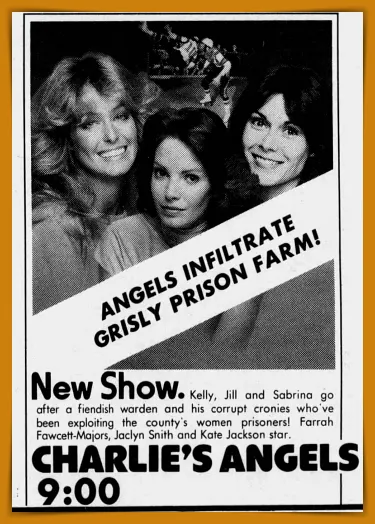 The Dust Mop vs. The Machine: The Charlie’s Angels Season 1 Guide 6 Charlie's Angels vintage newspaper promo for S1E4: "Angels in Chains" on Pop the Channel