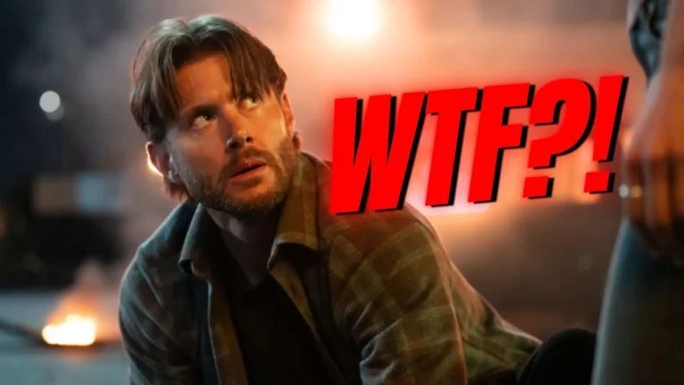 Countdown S1E1 Review: Jensen Ackles Can’t Save This Radioactive Dumpster Fire Countdown Season 1 Episode 1: "Teeth in the Bone" Review featuring Jensen Ackles as Meachum looking shocked at what he sees. Pop the Channel Featured Image with the words "WTF?!" overlayed.