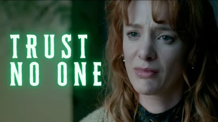 The Perfect Lie S1E6 Review: Everybody’s Lying, and Babette Knows Too Much Featured image for The Perfect Lie Season 1 Episode 6: "Babette" with a close up picture of Babette talking to police on Pop the Channel