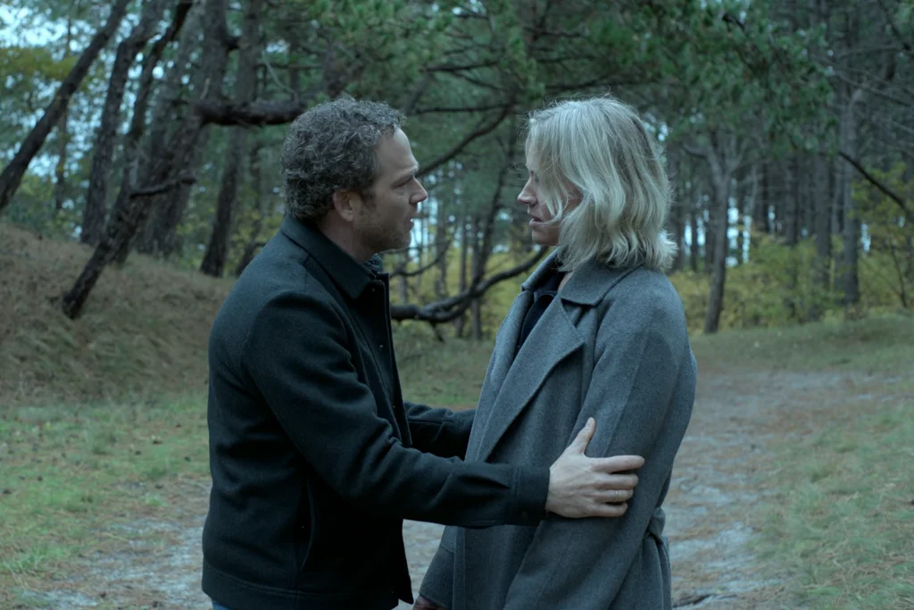 The Perfect Lie S1E7 Review: The Truth Comes Out. Then Netflix Pulls THAT Ending. 2 The Perfect Lie Season 1 Episode 7: "Ivo" Review featuring Michel and Karen on wooded path as he explains her telling police everything might cause him to be arrested