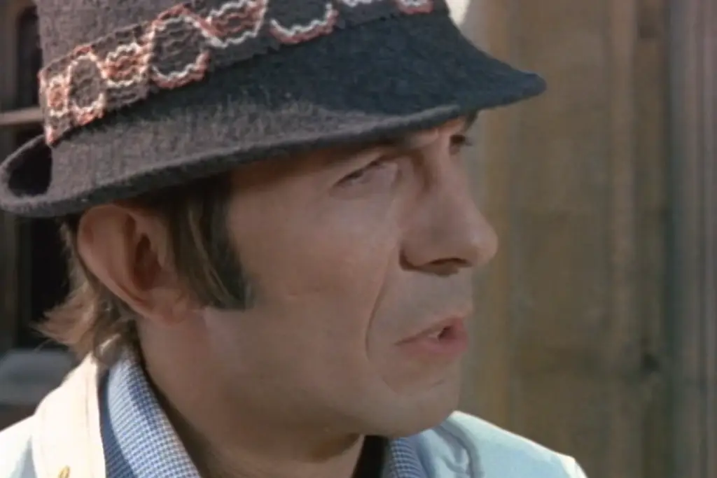 Star Trek Actors in Weird 70s Movies featuring Tom Kovack with a grey fedora in Baffled! 1973 on Pop the Channel